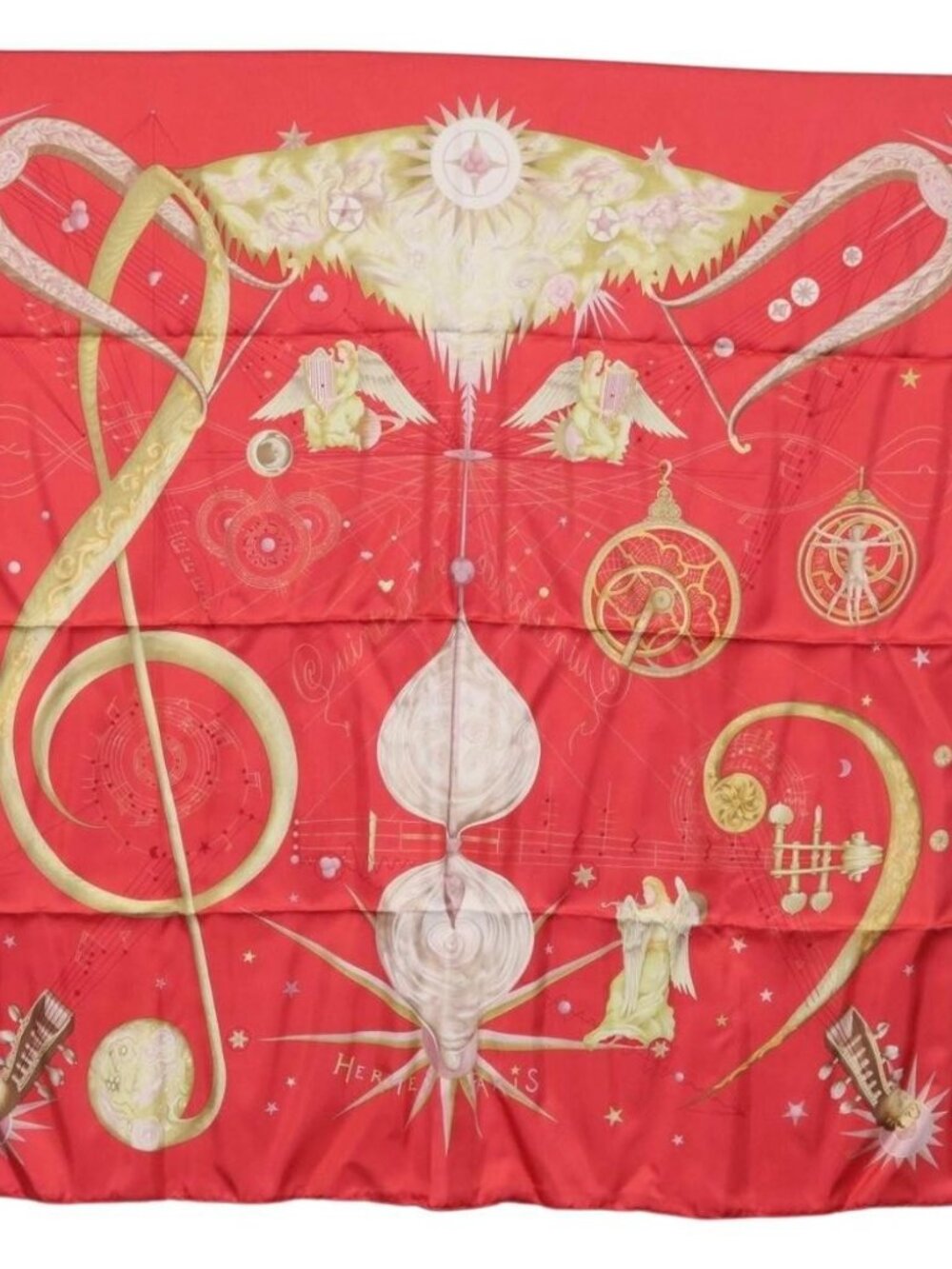 HERMES Carre 90 Scarf Silk ""QUINTESSENCE"" Red Auth am11039V